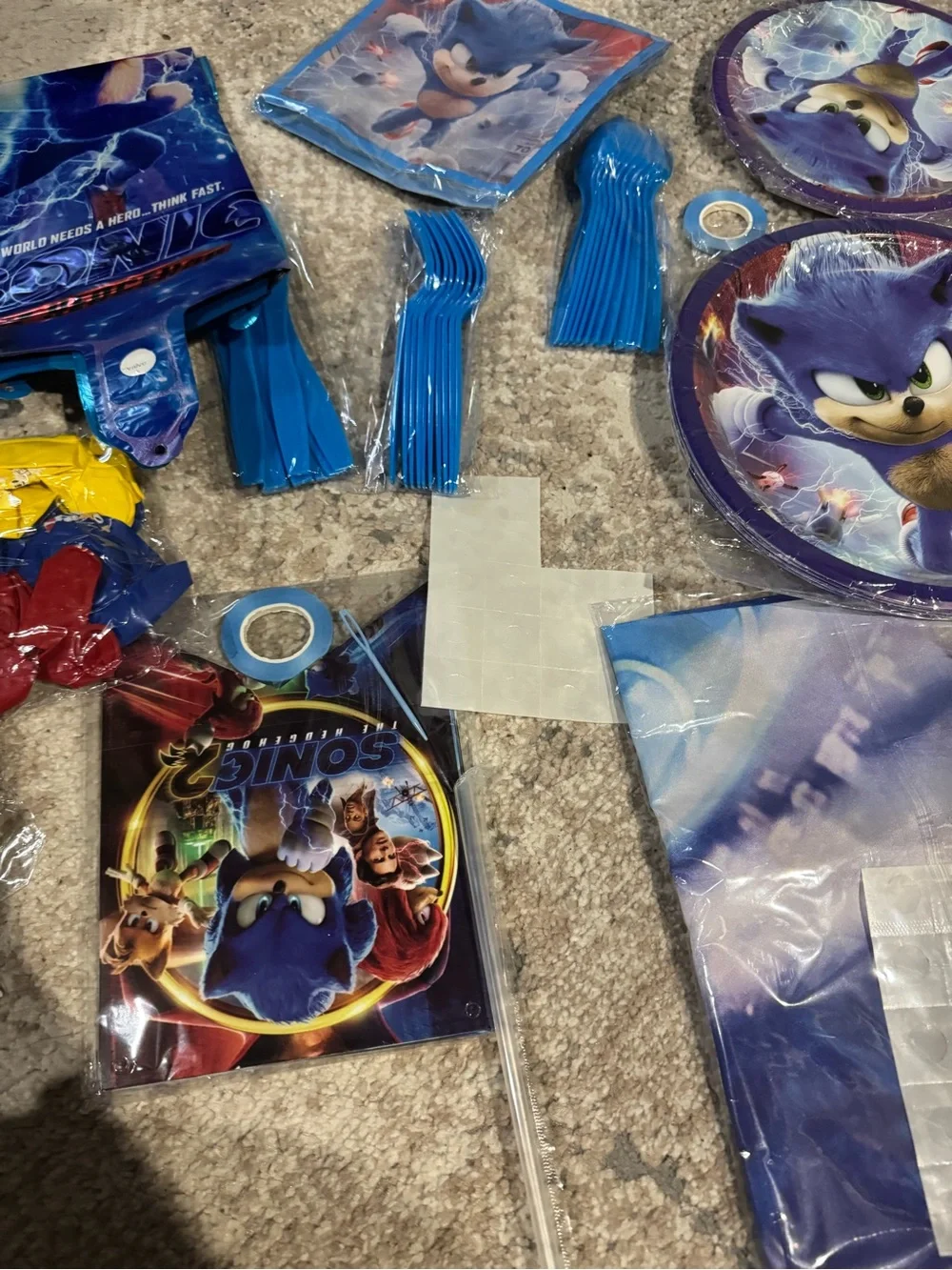 Sonic Themed Party Supplies Set - Blue